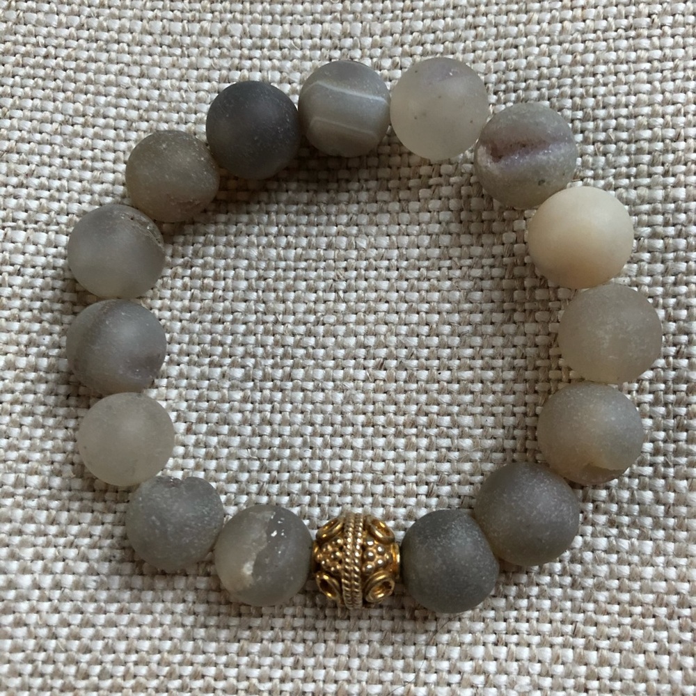 Sisco Berluti Bracelet Grey Stone Beads Stackable